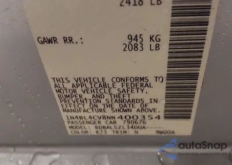 2022 Nissan Altima Sr Fwd z USA, uszkodzony, nr VIN 1N4BL4CV8NN400354